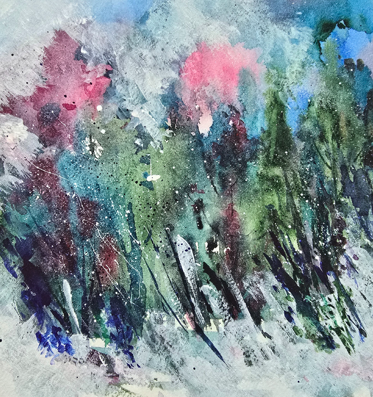 Nature Inspired Abstract Wall Art | Mixed Media Forest Painting