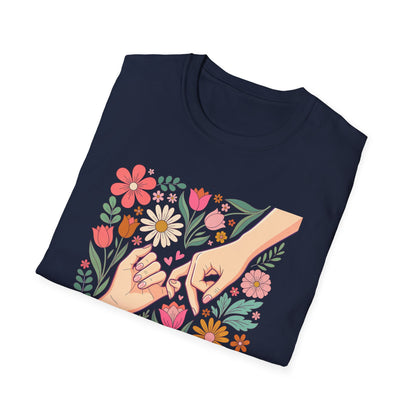 Personalized Floral Pinky Promise Tee| Gift for Moms or Best Friends