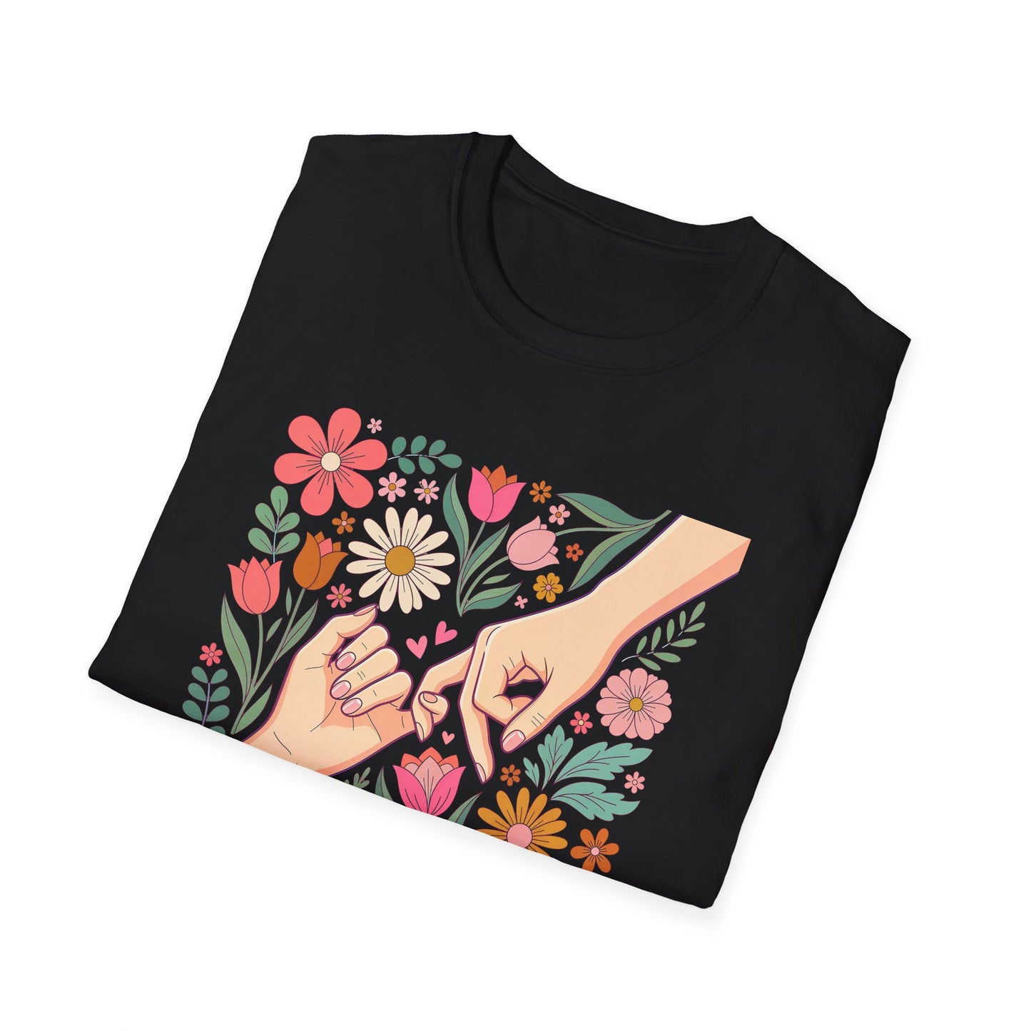 Personalized Floral Pinky Promise Tee| Gift for Moms or Best Friends