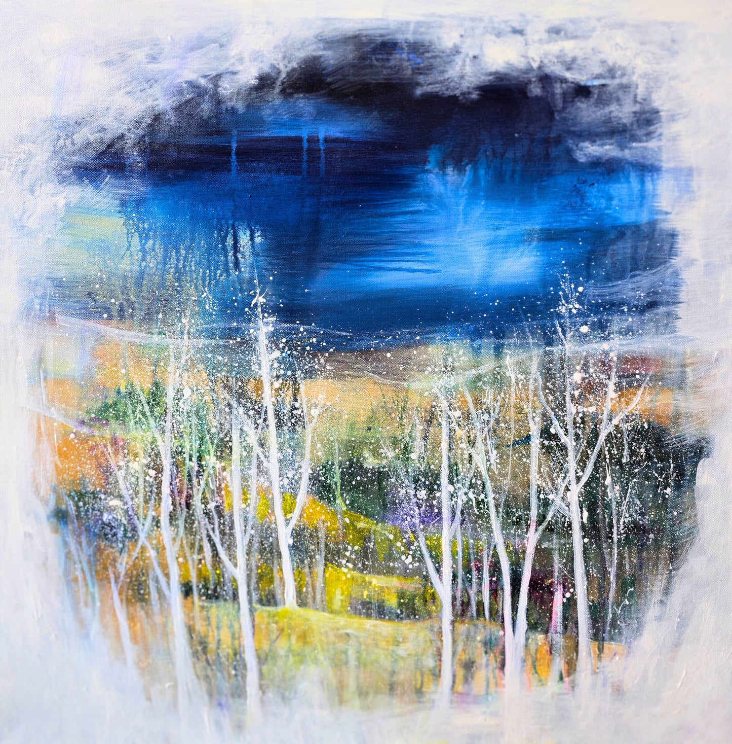 Between Night and Memory | Original Abstract Landscape Painting