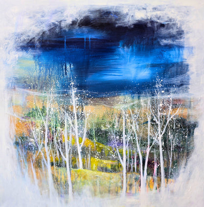 Between Night and Memory | Original Abstract Landscape Painting