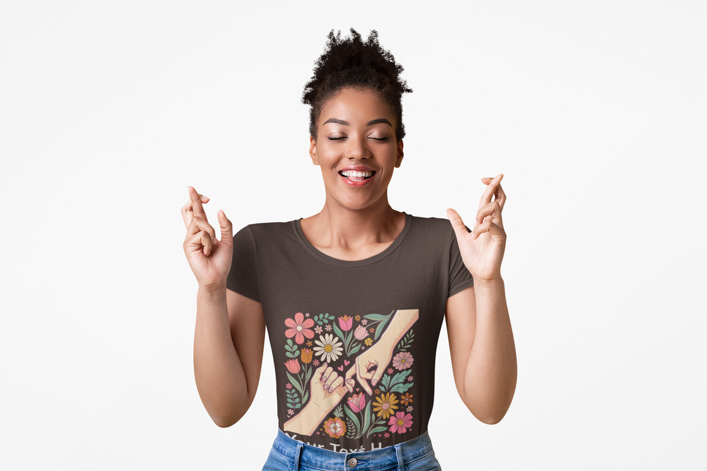 Personalized Floral Pinky Promise Tee| Gift for Moms or Best Friends