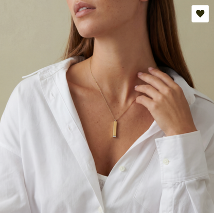 Hidden Message Sliding Bar Necklace | Engraved Secret Tube Pendant