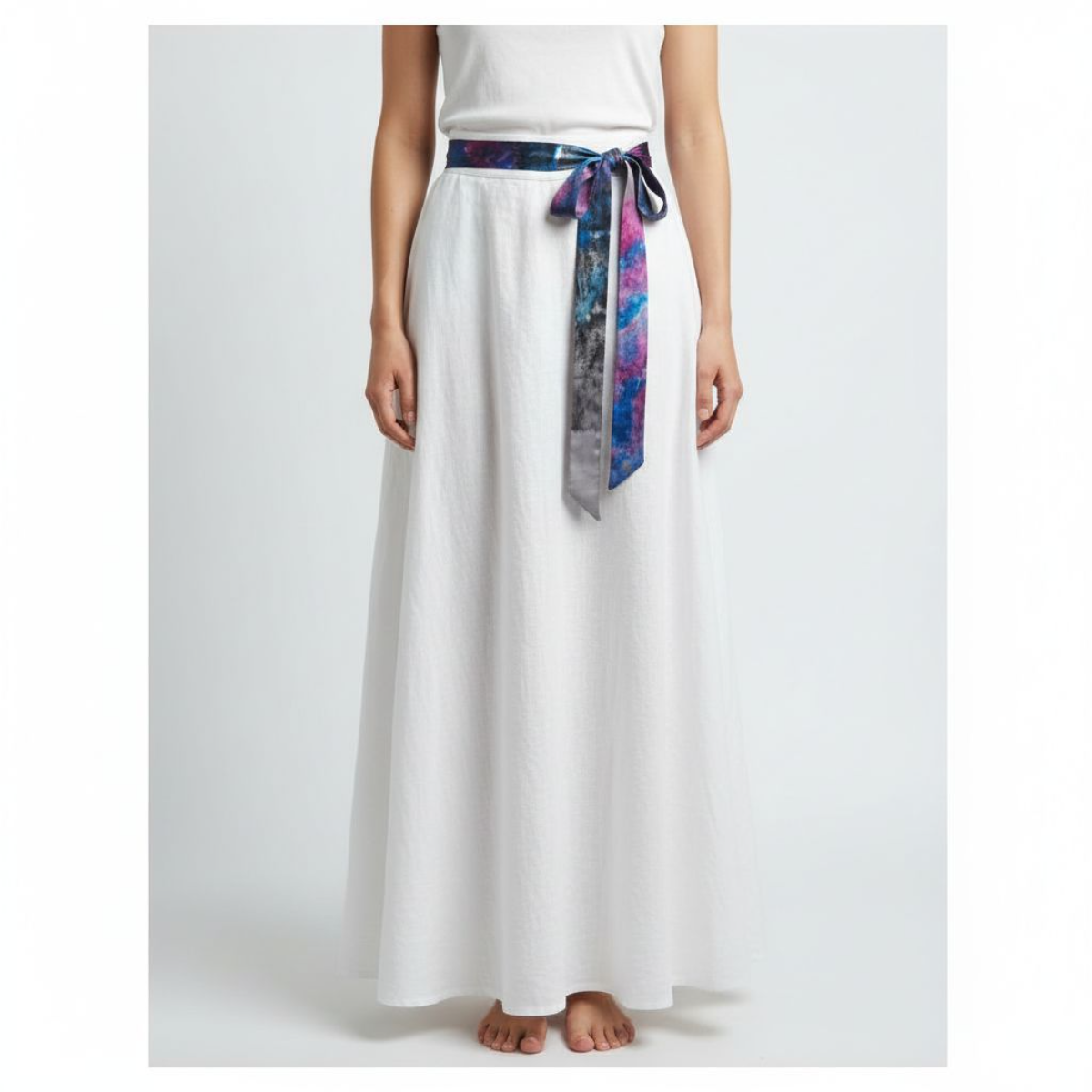 Galaxy Silk Obi Belt | Hand-Painted Reversible Sash | Artisan Wearable Art Gift for Her