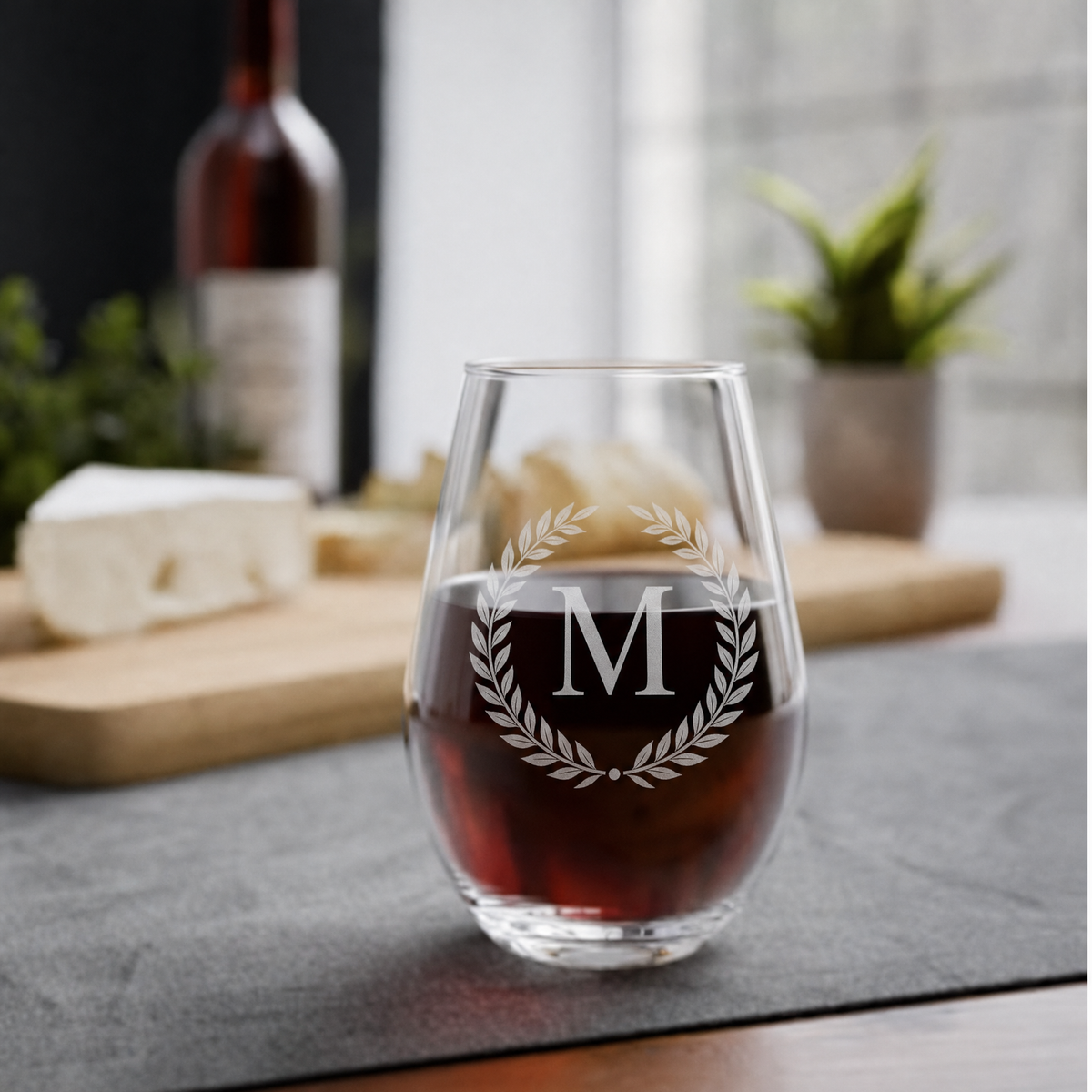 Personalized Engraved Stemless Wine Glass