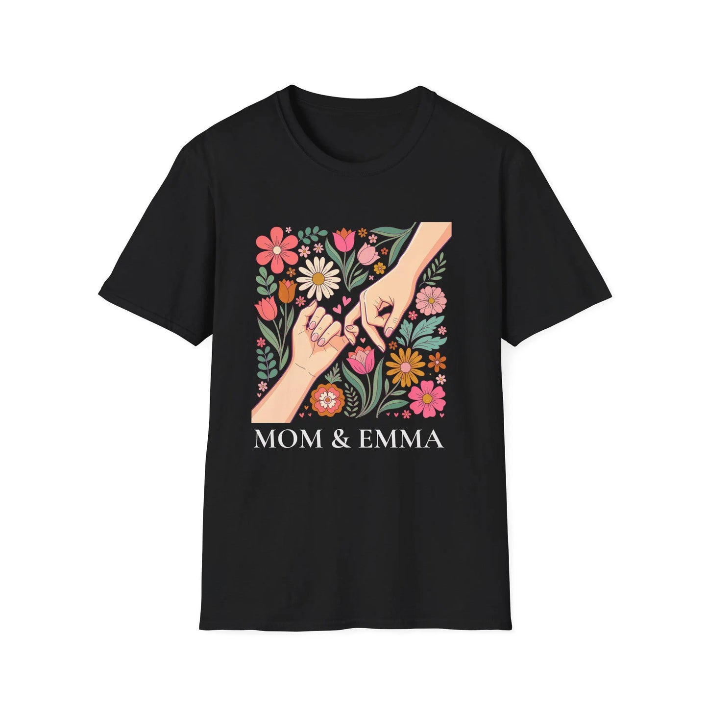 Personalized Floral Pinky Promise Tee| Gift for Moms or Best Friends