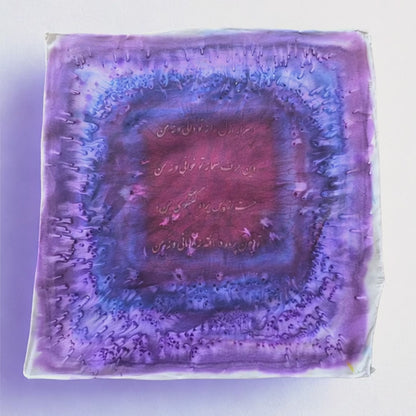 Violet Tide Silk Scarf | Hand-Painted Wearable Art | Luxury Gift for Silk Lovers